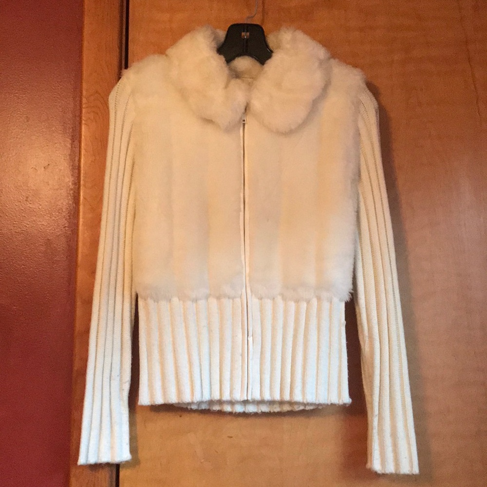 Zip sweater.